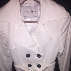 Zara women’s white peacoat